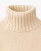 Jersey de cuello alto beige