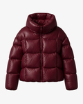 Burgundowa kurtka puchowa z kapturem