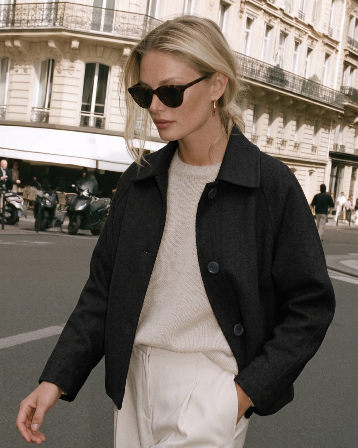 Black jacket 100% merino wool