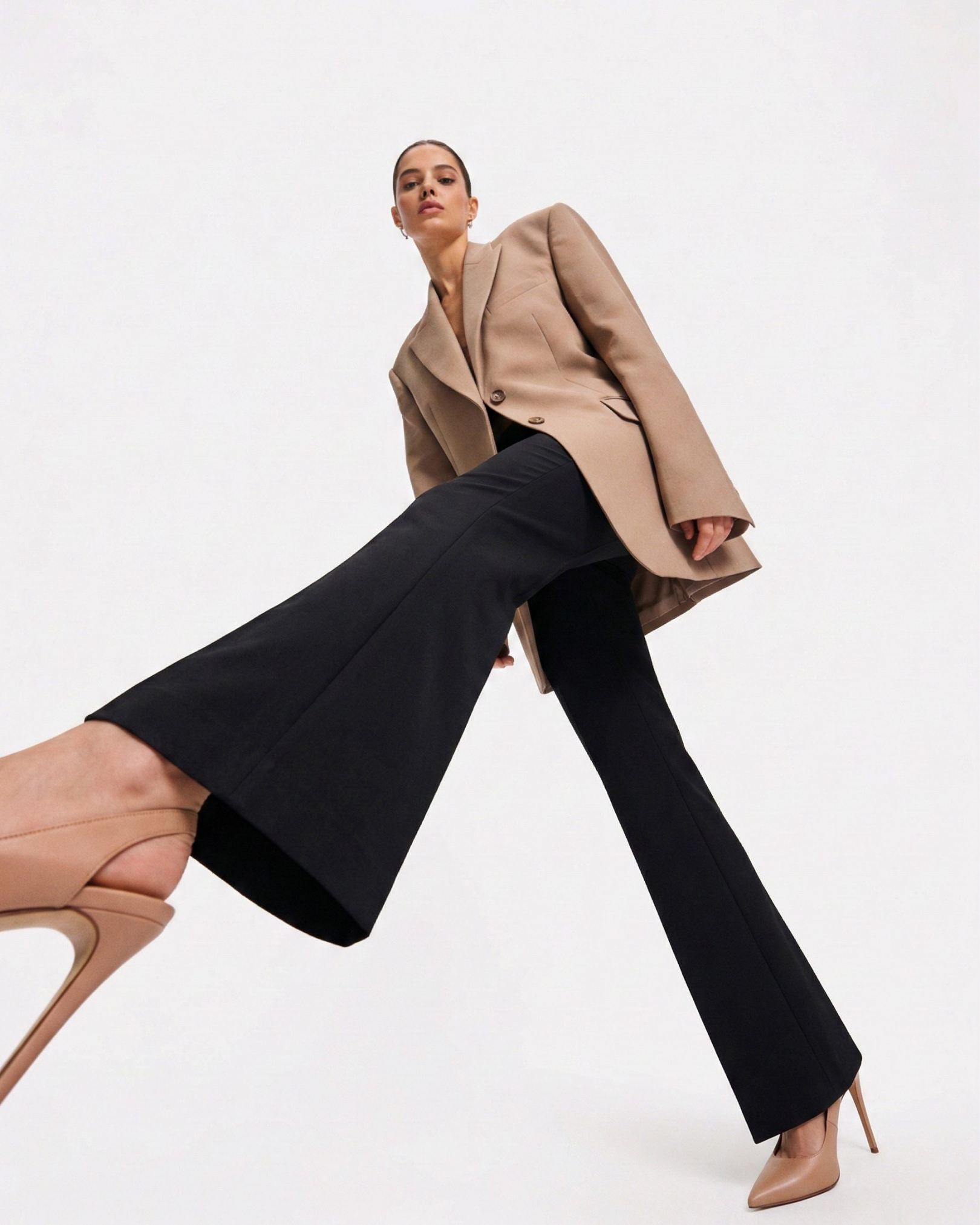 High-waisted trousers