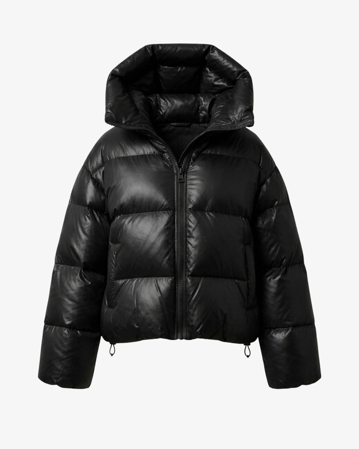 Black down jacket with hood