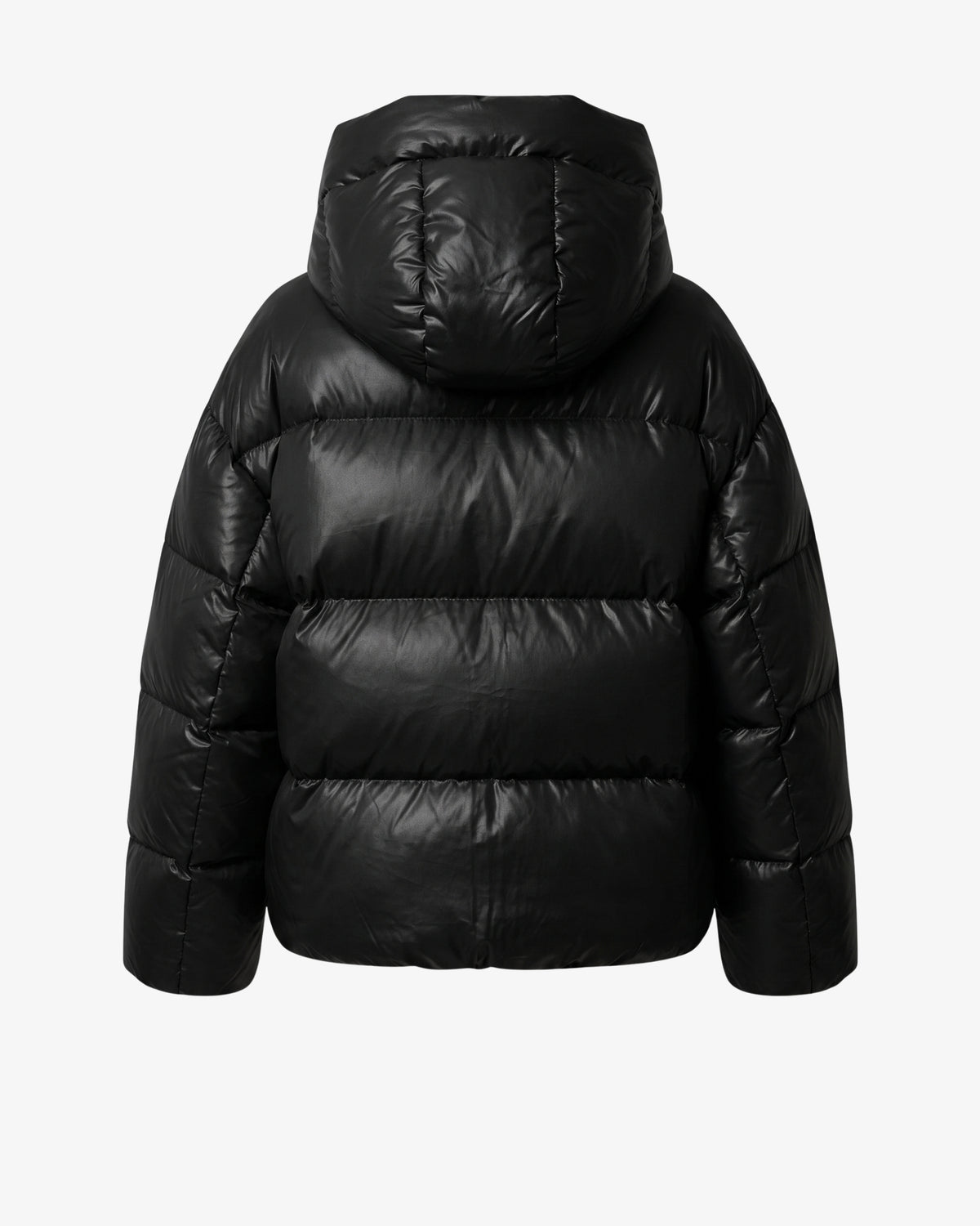 Black down jacket with hood