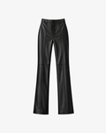 Pantalones de cuero con la pernera ligeramente acampanada